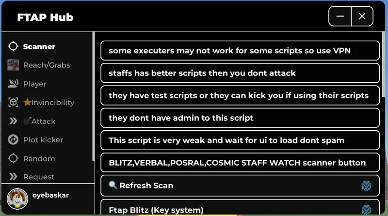 FTAP Hub Script Keyless