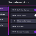 Nameless Hub Script SAB- Infinite Jump, Anti-Hit