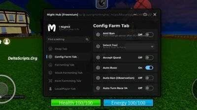 Night Hub Script Blox Fruit Roblox | NO-KEY, Anti Ban