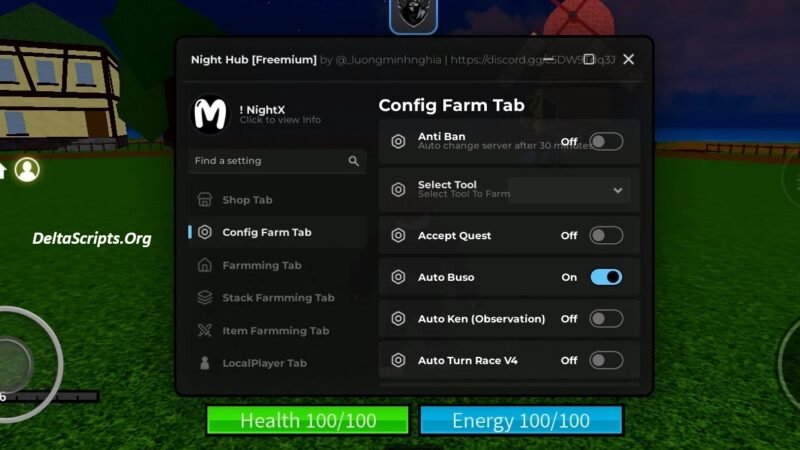 Night Hub Script Blox Fruit Roblox | NO-KEY, Anti Ban