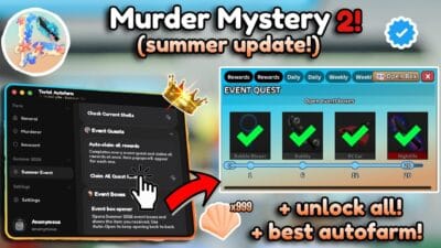 [SUMMER 🏝️] Murder mystery 2 AUTOFARM | SEASHELL FARM AUTO COIN WITH AUTOWIN