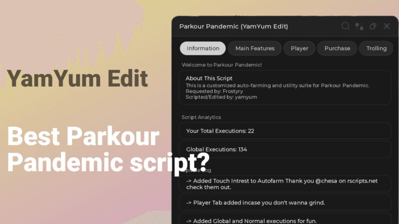 Parkour Pandemic Auto Farm, Keyless Script