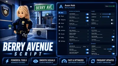 Berry Avenue RP Script | Axon Hub Vehicle Spawner, House Controls, Jobs & ESP