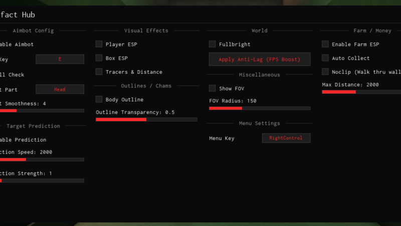 Artifact Hub Criminality Script | ArtifactHub Aimbot, ESP, Noclip & Auto-Farm Suite