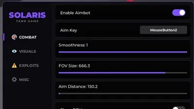 SOLARIS – Tank Game Script, Aimbot, SpeedHack, ESP