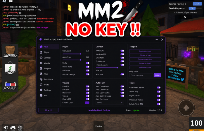 MM2 Script | New Keyless, Summer Event, Auto Farm, Coins & Shells