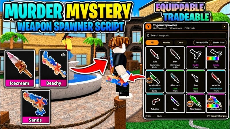 MM2 WEAPON SPAWNER AND DUPER + TRADE FREEZE KEYLESS SCRIPT