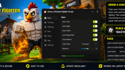 Grow a Chicken Fighter Script – Auto Fight, Anti AFK, Auto Hatch & More