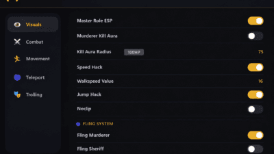 Murder Mystery 2 Script Prestige Hub – Role ESP, Kill Aura, Silent Aim, Teleport to Murderer/Sheriff
