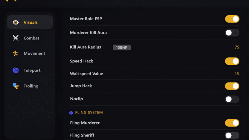 Murder Mystery 2 Script Prestige Hub – Role ESP, Kill Aura, Silent Aim, Teleport to Murderer/Sheriff