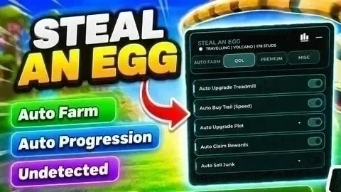 Steal An Egg Script – Auto Farm, Auto Progression, Auto Hatch, Webhooks Undetected