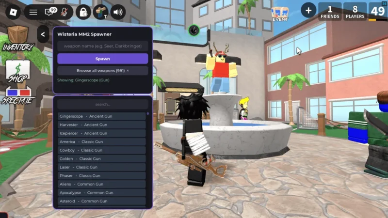 MM2 Wisteria Script – Weapon Spawner, Auto Equip, 980+ Weapons & More