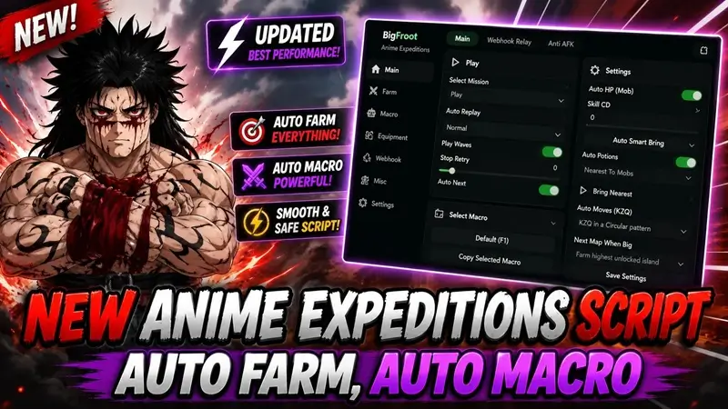 NEW Anime Expeditions Script – Auto Farm, Auto Next, Auto Macro