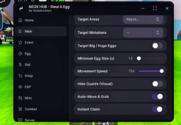 Neox Hub Steal an Egg Script | Instant Claim, Instant Steal, Auto Farm
