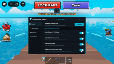 Build and Defend Your Raft – Auto Enemy Detector, Auto Defend, Auto Collect Resources